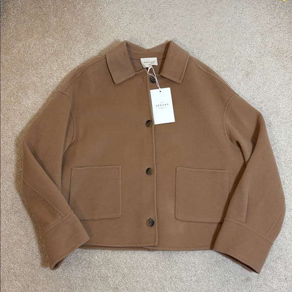 Sezane Mia Camel Wool Jacket - Size US 4 - NWT - Picture 3 of 9